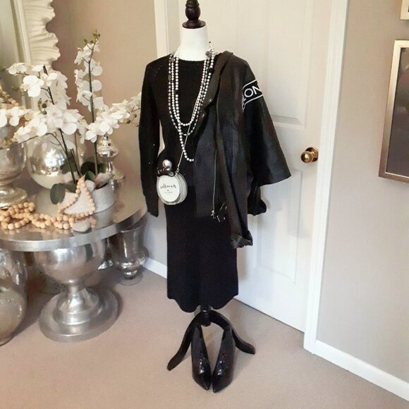 EUC Joe Fresh black sequin sparkle knit sweater, XS - Picture 3 of 7